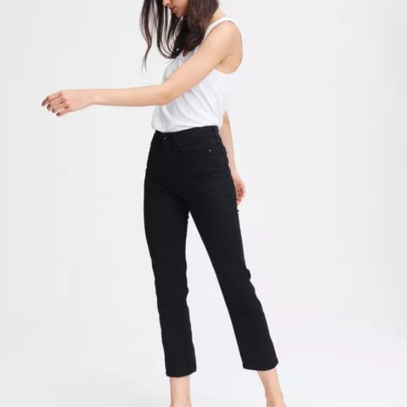rag & bone Denim - Rag & Bone Nina High-Rise Ankle Cigarette Size 27 Distressed Black NWT